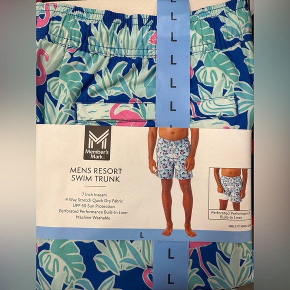 Flamingo Paradise Blue Swim Trunks - Picture 5 of 9